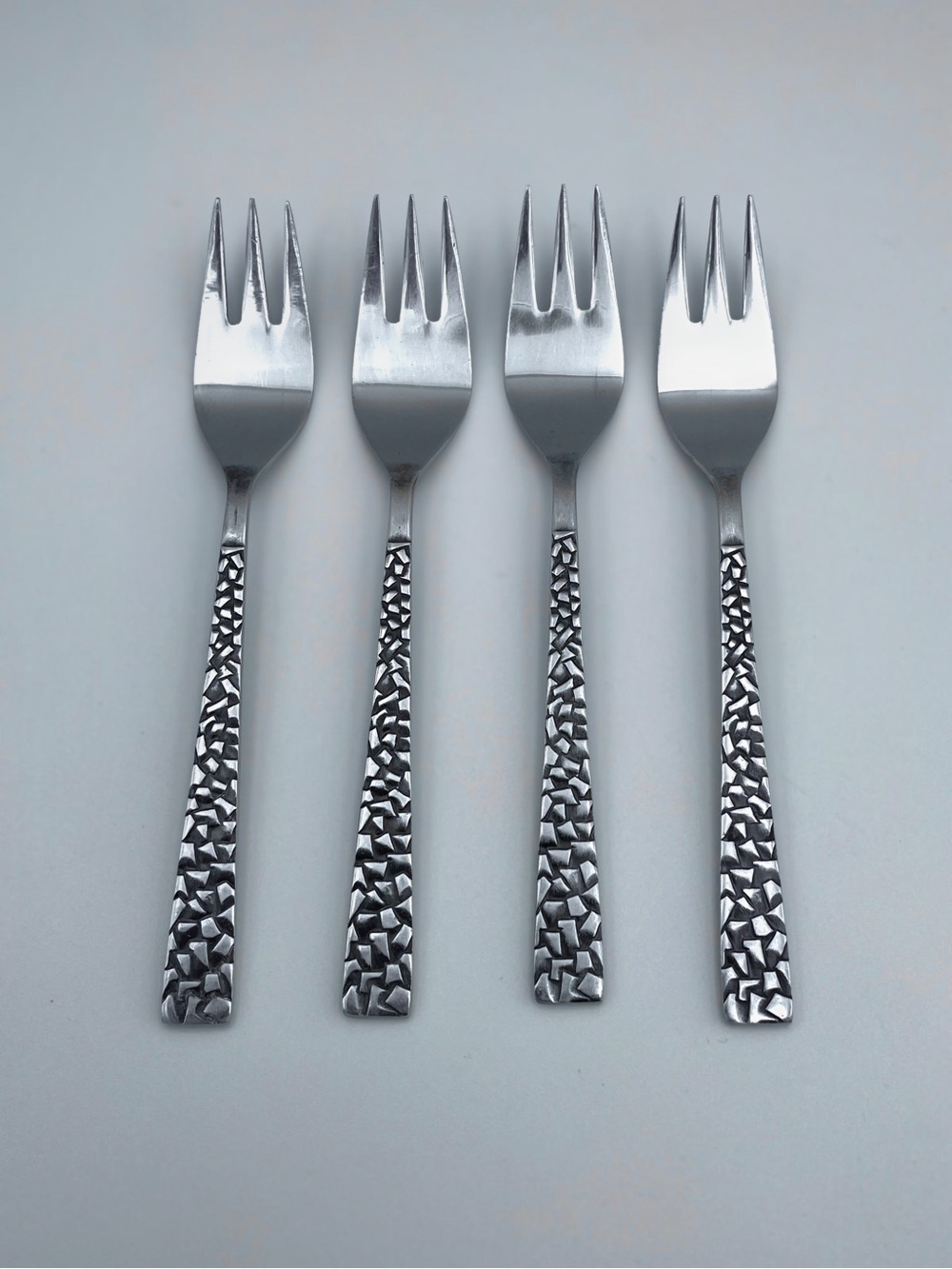 Vintage National Silver Co PAMPLONA Stainless Steel Salad Forks- MCM - Set of 4